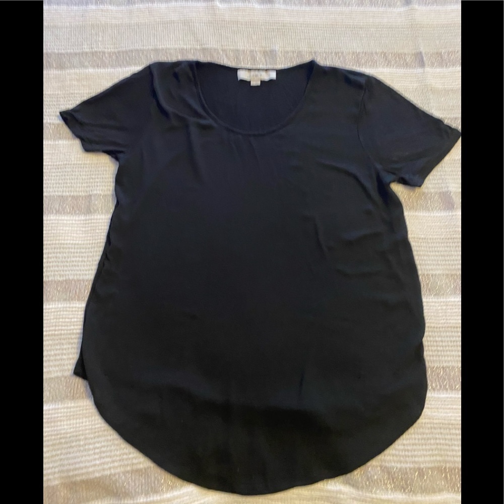 LOFT short sleeve casual women black shirt/size XS